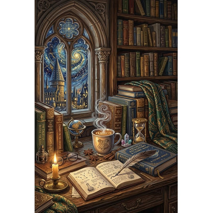 1000-Piece Premium Wooden Jigsaw Puzzle for Adults –Retro Study | Artisan Crafted, Whimsical Shapes & Unique Designs, Best Relaxation Gift