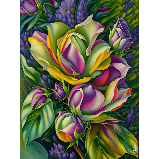 Wooden Jigsaw Puzzle 1000-Piece for Adults – Relaxing Gift Idea & Elegant Home Décor Artwork with Full-Size Poster, Premium Stress Relief Activity - Rosa de Abril - Artisan Puzzles