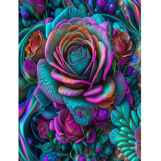 Wooden Jigsaw Puzzle 1000-Piece for Adults – Relaxing Gift Idea & Elegant Home Décor Artwork with Full-Size Poster, Premium Stress Relief Activity - Rosa de Enero - Artisan Puzzles