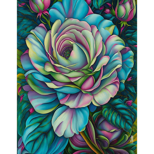 Wooden Jigsaw Puzzle 1000-Piece for Adults – Relaxing Gift Idea & Elegant Home Décor Artwork with Full-Size Poster, Premium Stress Relief Activity - Rosa de Mayo 1 - Artisan Puzzles