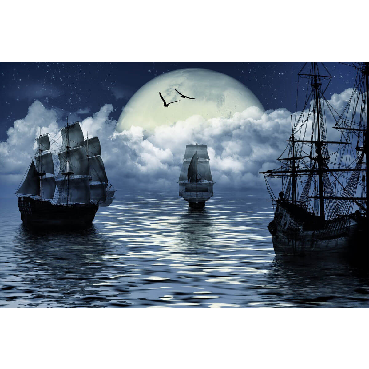1000-Piece Premium Wooden Jigsaw Puzzle for Adults – Sailing Beneath the Moon | Artisan Crafted, Whimsical Shapes & Unique Designs, Best Relaxation Gift