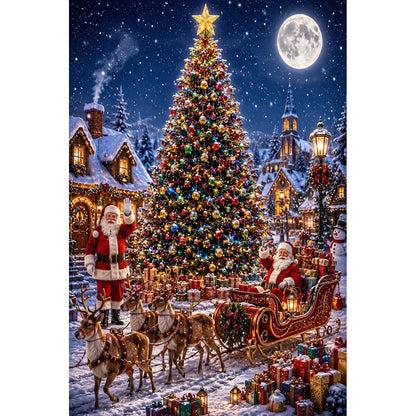 1000-Piece Premium Wooden Jigsaw Puzzle for Adults – Santa's Christmas Eve Arrival | Artisan Crafted, Whimsical Shapes & Unique Designs, Best Relaxation Gift