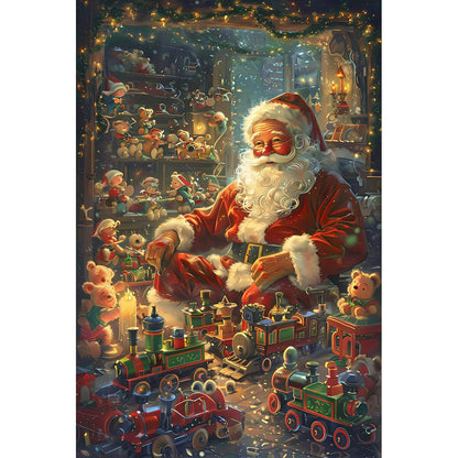 1000-Piece Premium Wooden Jigsaw Puzzle for Adults – Santa's Toy Workshop Delight | Artisan Crafted, Whimsical Shapes & Unique Designs, Best Relaxation Gift