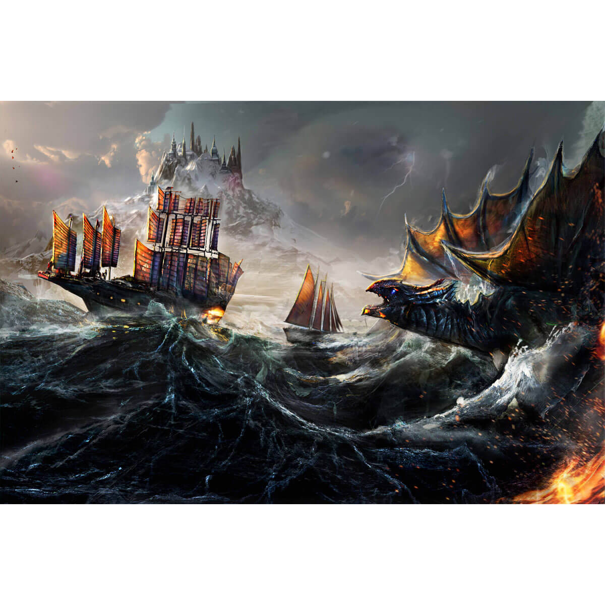 1000-Piece Premium Wooden Jigsaw Puzzle for Adults – Sea Monster Encounter | Artisan Crafted, Whimsical Shapes & Unique Designs, Best Relaxation Gift