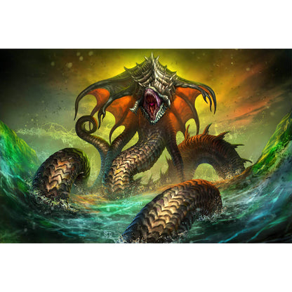 1000-Piece Premium Wooden Jigsaw Puzzle for Adults – Sea Serpent Dragon of the Deep Abyss | Artisan Crafted, Whimsical Shapes & Unique Designs, Best Relaxation Gift