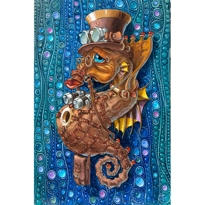 Wooden Jigsaw Puzzle 1000 Piece - Seahorse in Top Hat