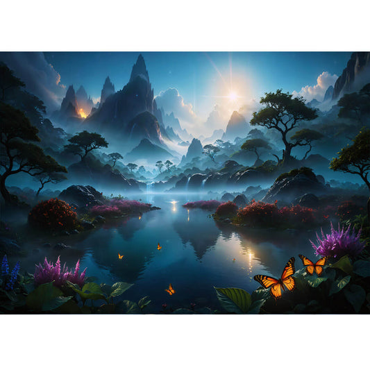 Wooden Jigsaw Puzzle 1000 Piece - Serene Lake Landscape