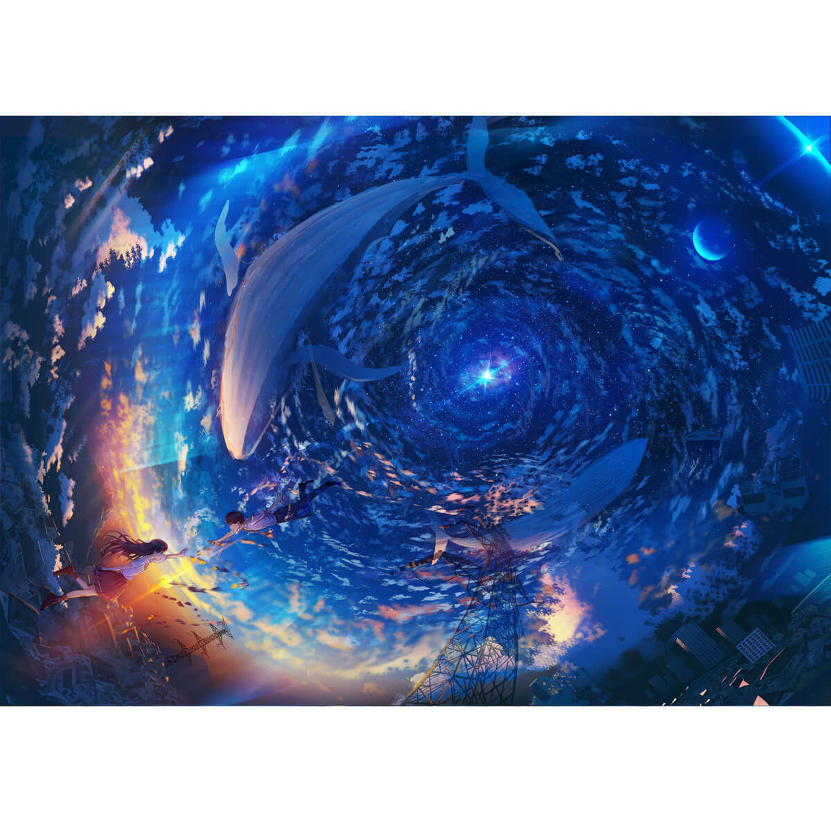 Wooden Jigsaw Puzzle 1000 Piece - Skybound Whale