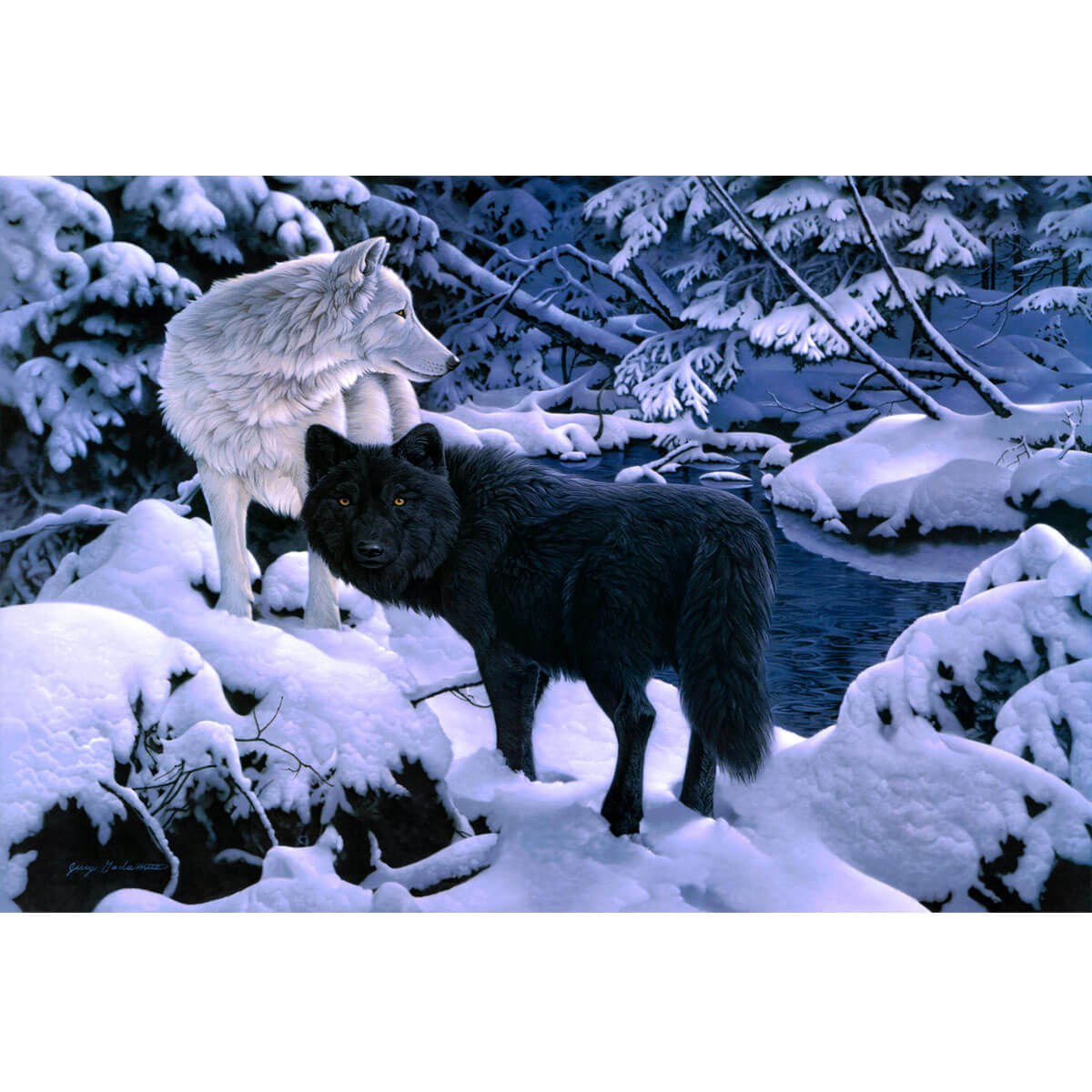 Wooden Jigsaw Puzzle 1000 Piece - Snow Wolves Winter