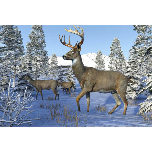 1000-Piece Premium Wooden Jigsaw Puzzle for Adults – Snowy Forest Deer | Artisan Crafted, Whimsical Shapes & Unique Designs, Best Relaxation Gift