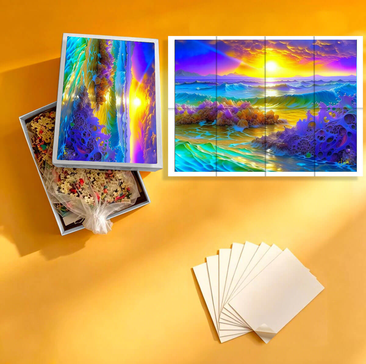 1000-Piece Premium Wooden Jigsaw Puzzle for Adults – Solwave | Artisan Crafted, Whimsical Shapes & Unique Designs, Best Relaxation Gift