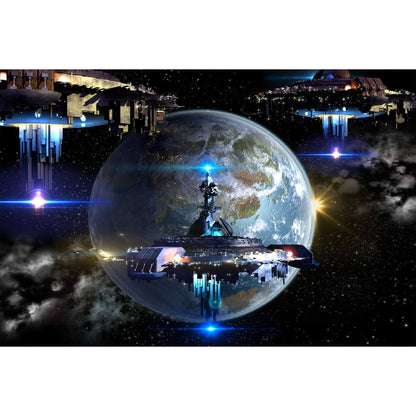 1000-Piece Premium Wooden Jigsaw Puzzle for Adults – Space Station Fleet | Artisan Crafted, Whimsical Shapes & Unique Designs, Best Relaxation Gift