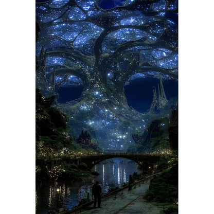 1000-Piece Premium Wooden Jigsaw Puzzle for Adults – Starlit Fantasy Forest Kingdom | Artisan Crafted, Whimsical Shapes & Unique Designs, Best Relaxation Gift