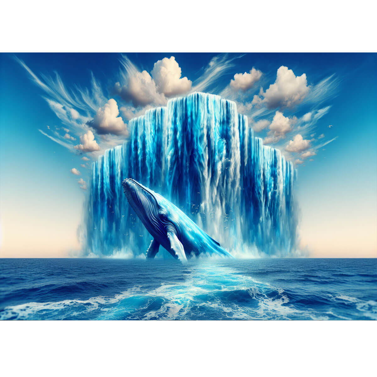 Wooden Jigsaw Puzzle 1000 Piece - Stunning Blue Whale