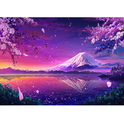 Wooden Jigsaw Puzzle 1000 Piece - Sunset Landscape with Stunning Sky