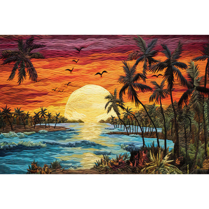 1000-Piece Premium Wooden Jigsaw Puzzle for Adults – Sunset Palm Paradise | Artisan Crafted, Whimsical Shapes & Unique Designs, Best Relaxation Gift