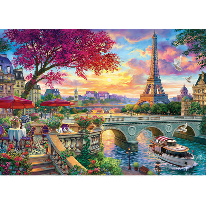 1000-Piece Premium Wooden Jigsaw Puzzle for Adults – Sunset View of the Eiffel Tower | Artisan Crafted, Whimsical Shapes & Unique Designs, Best Relaxation Gift