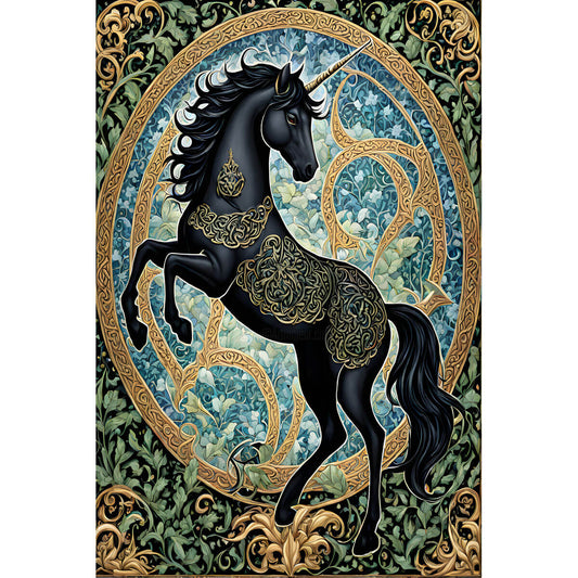 1000-Piece Premium Wooden Jigsaw Puzzle for Adults – The Black Unicorn | Artisan Crafted, Whimsical Shapes & Unique Designs, Best Relaxation Gift