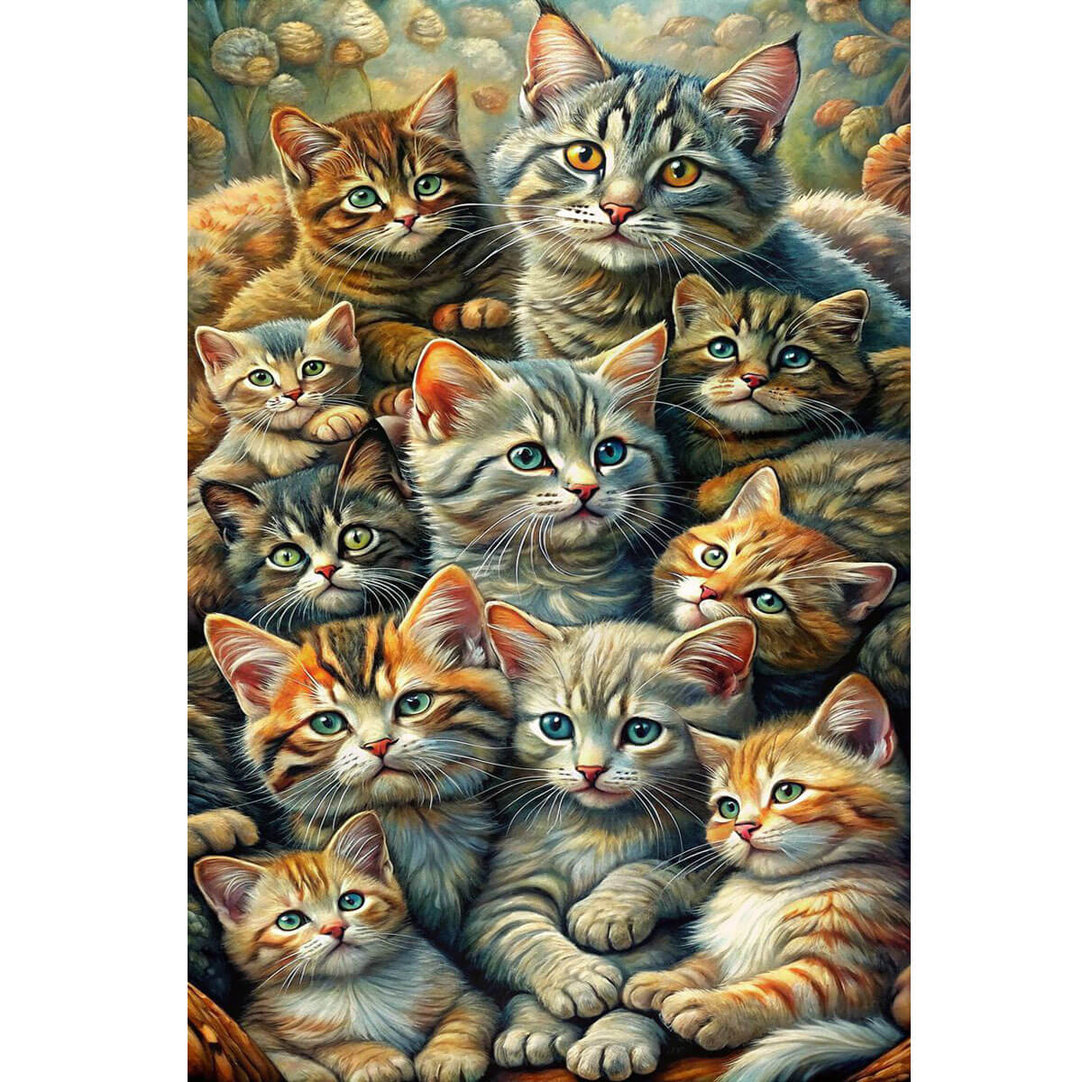 Wooden Jigsaw Puzzle 1000 Piece - The Cat Family