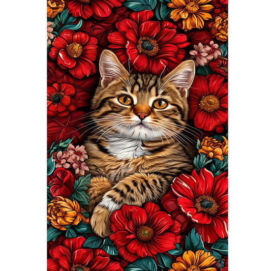 Wooden Jigsaw Puzzle 1000 Piece - The Cat in the Flower