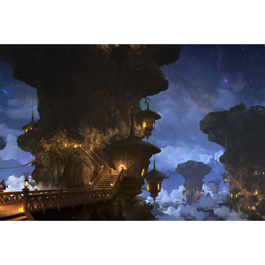 1000-Piece Premium Wooden Jigsaw Puzzle for Adults –The Celestial Cliffside Village| Artisan Crafted, Whimsical Shapes & Unique Designs, Best Relaxation Gift