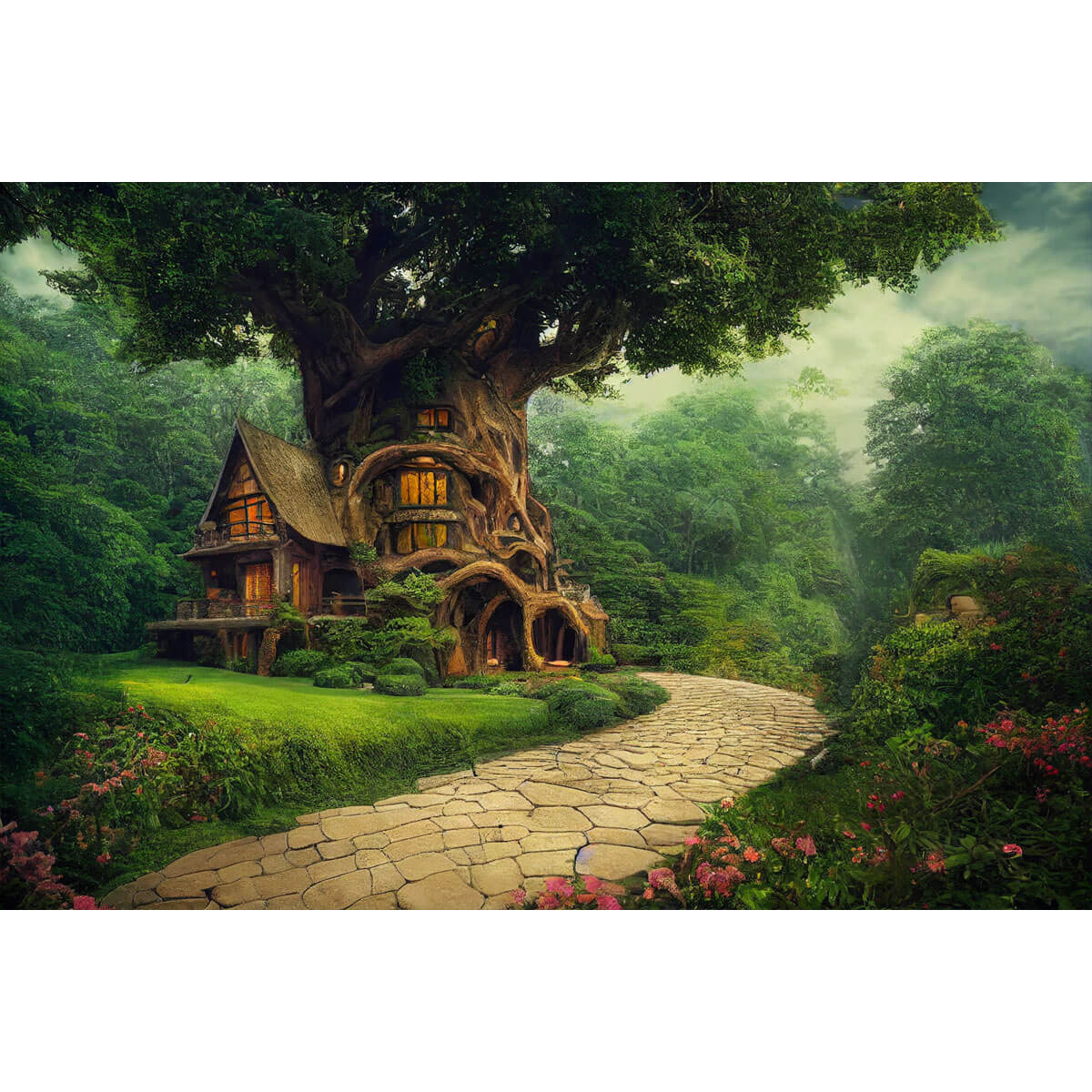 1000-Piece Premium Wooden Jigsaw Puzzle for Adults –The Enchanted Treehouse | Artisan Crafted, Whimsical Shapes & Unique Designs, Best Relaxation Gift