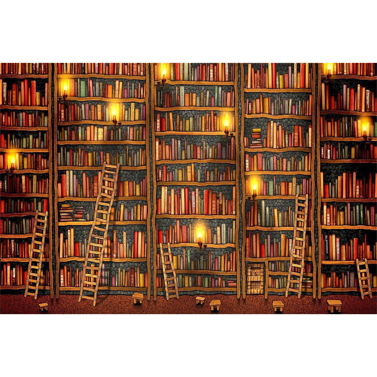 1000-Piece Premium Wooden Jigsaw Puzzle for Adults – The Infinite Library | Artisan Crafted, Whimsical Shapes & Unique Designs, Best Relaxation Gift