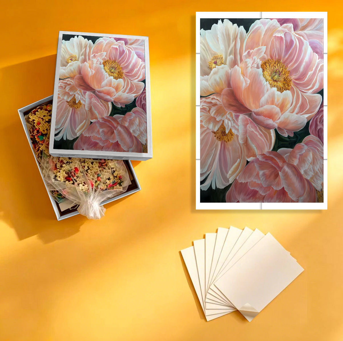 1000-Piece Premium Wooden Jigsaw Puzzle for Adults – The Peony's Charm| Artisan Crafted, Whimsical Shapes & Unique Designs, Best Relaxation Gift