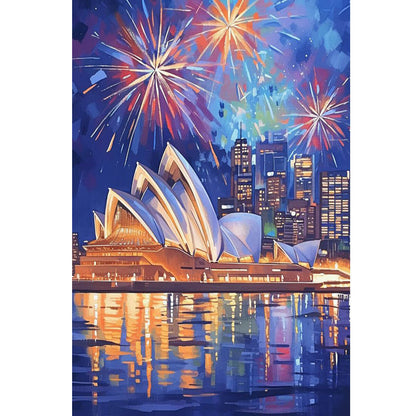 Wooden Jigsaw Puzzle 1000 Piece - The Sydney Opera House under the Fireworks