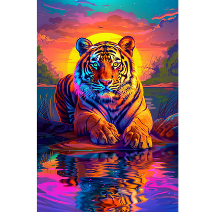 Wooden Jigsaw Puzzle 1000 Piece - The Tiger at Sunset