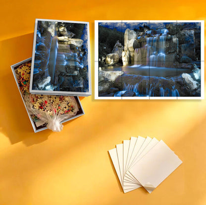 1000-Piece Premium Wooden Jigsaw Puzzle for Adults – The azure waterfall | Artisan Crafted, Whimsical Shapes & Unique Designs, Best Relaxation Gift