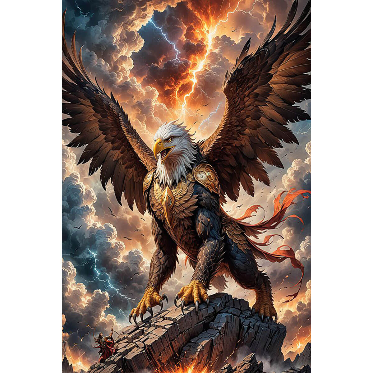 1000-Piece Premium Wooden Jigsaw Puzzle for Adults – Thunder Eagle | Artisan Crafted, Whimsical Shapes & Unique Designs, Best Relaxation Gift