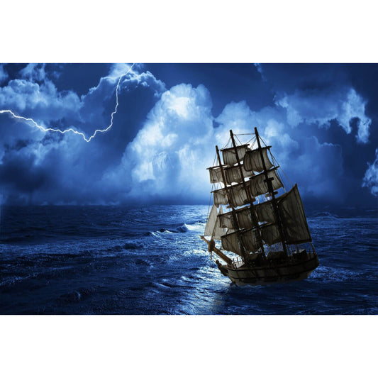 1000-Piece Premium Wooden Jigsaw Puzzle for Adults – Thunderstorm at Sea | Artisan Crafted, Whimsical Shapes & Unique Designs, Best Relaxation Gift