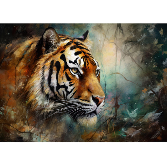 Wooden Jigsaw Puzzle 1000-Piece for Adults – Relaxing Gift Idea & Elegant Home Décor Artwork with Full-Size Poster, Premium Stress Relief Activity - Tiger - Artisan Puzzles