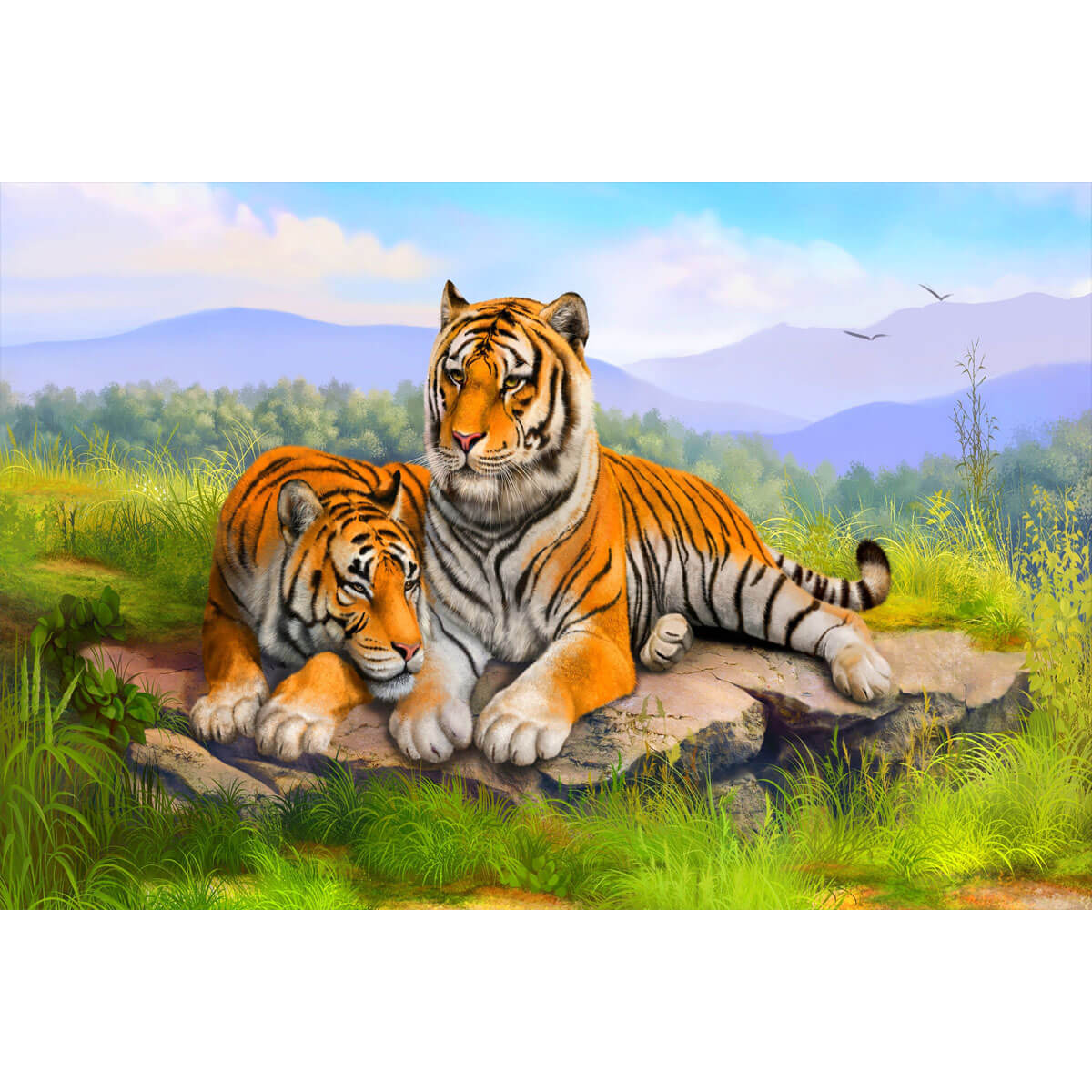 1000-Piece Premium Wooden Jigsaw Puzzle for Adults – Tiger Serenity | Artisan Crafted, Whimsical Shapes & Unique Designs, Best Relaxation Gift