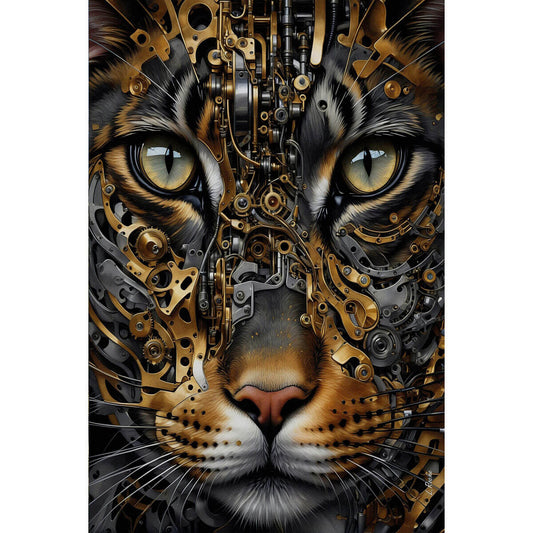 1000-Piece Premium Wooden Jigsaw Puzzle for Adults – Mechanical Tiger | Artisan Crafted, Whimsical Shapes & Unique Designs, Best Relaxation Gift