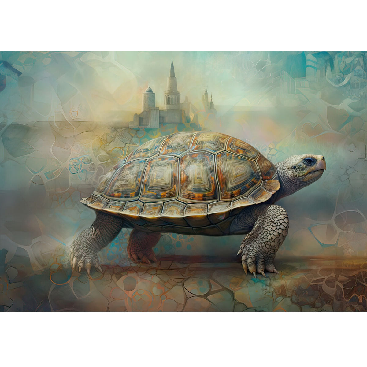 Wooden Jigsaw Puzzle 1000-Piece for Adults – Relaxing Gift Idea & Elegant Home Décor Artwork with Full-Size Poster, Premium Stress Relief Activity - Tortoise 2 - Artisan Puzzles