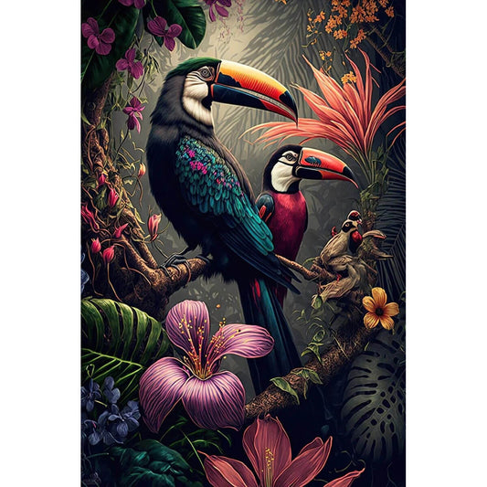 1000-Piece Premium Wooden Jigsaw Puzzle for Adults – Toucan Pair in Jungle | Artisan Crafted, Whimsical Shapes & Unique Designs, Best Relaxation Gift