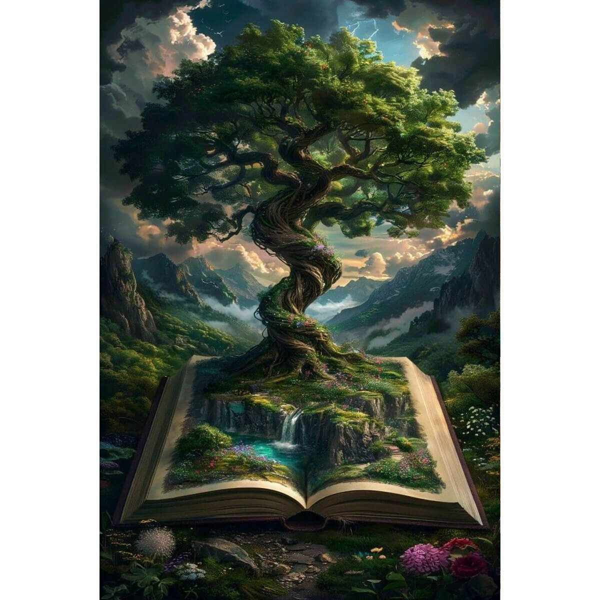 1000-Piece Premium Wooden Jigsaw Puzzle for Adults – Tree Of Life Magic Book | Artisan Crafted, Whimsical Shapes & Unique Designs, Best Relaxation Gift