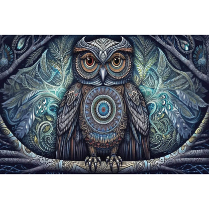 1000-Piece Premium Wooden Jigsaw Puzzle for Adults – Tribal Pattern Owl | Artisan Crafted, Whimsical Shapes & Unique Designs, Best Relaxation Gift