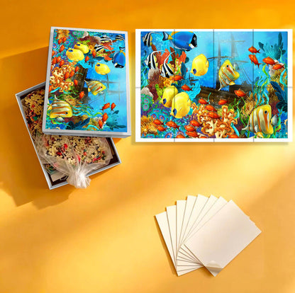 1000-Piece Premium Wooden Jigsaw Puzzle for Adults – Tropical Reef Discovery | Artisan Crafted, Whimsical Shapes & Unique Designs, Best Relaxation Gift