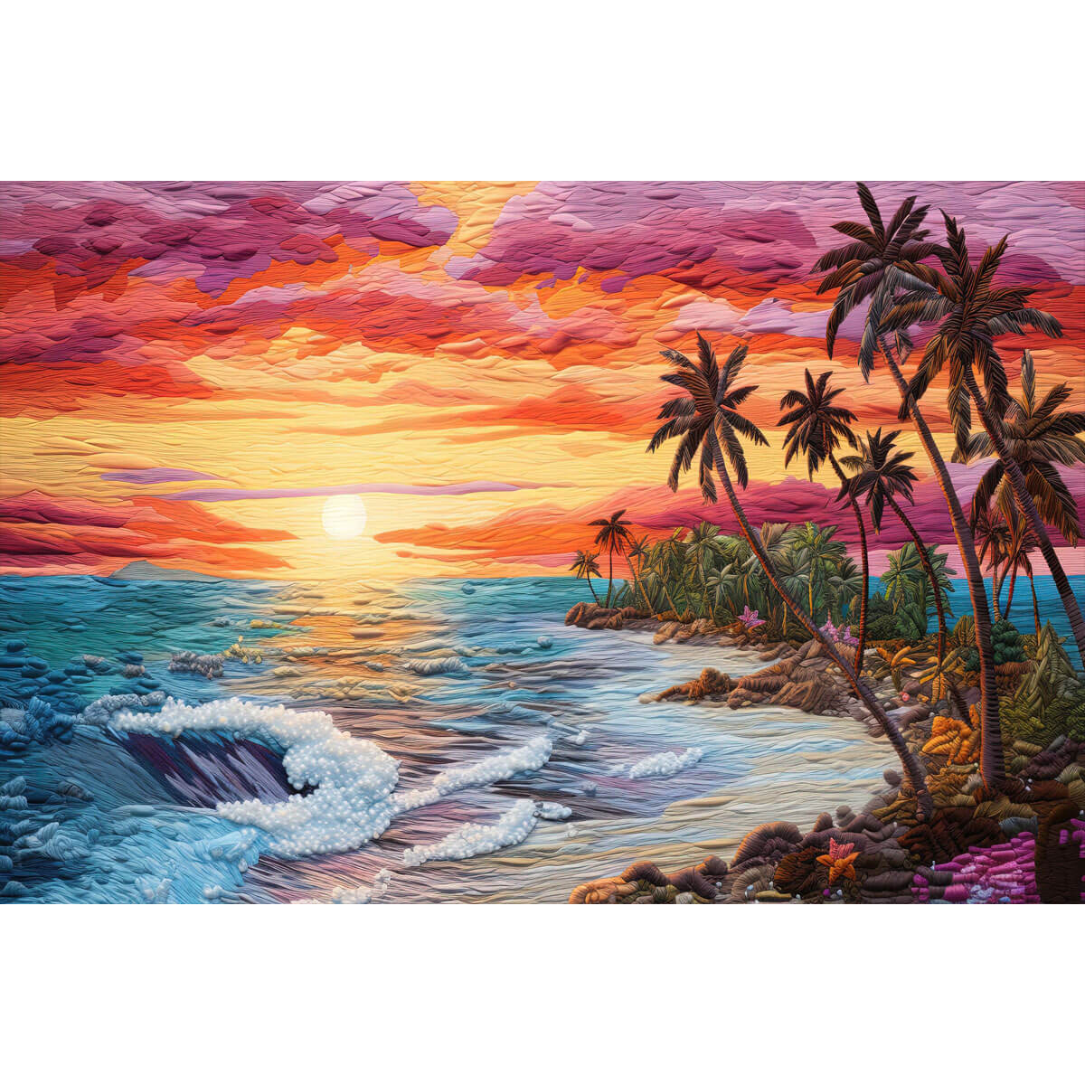1000-Piece Premium Wooden Jigsaw Puzzle for Adults – Tropical Sunset Beach | Artisan Crafted, Whimsical Shapes & Unique Designs, Best Relaxation Gift