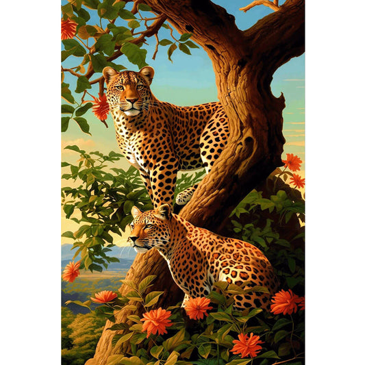 Wooden Jigsaw Puzzle 1000 Piece - Two Leopards in a Tree