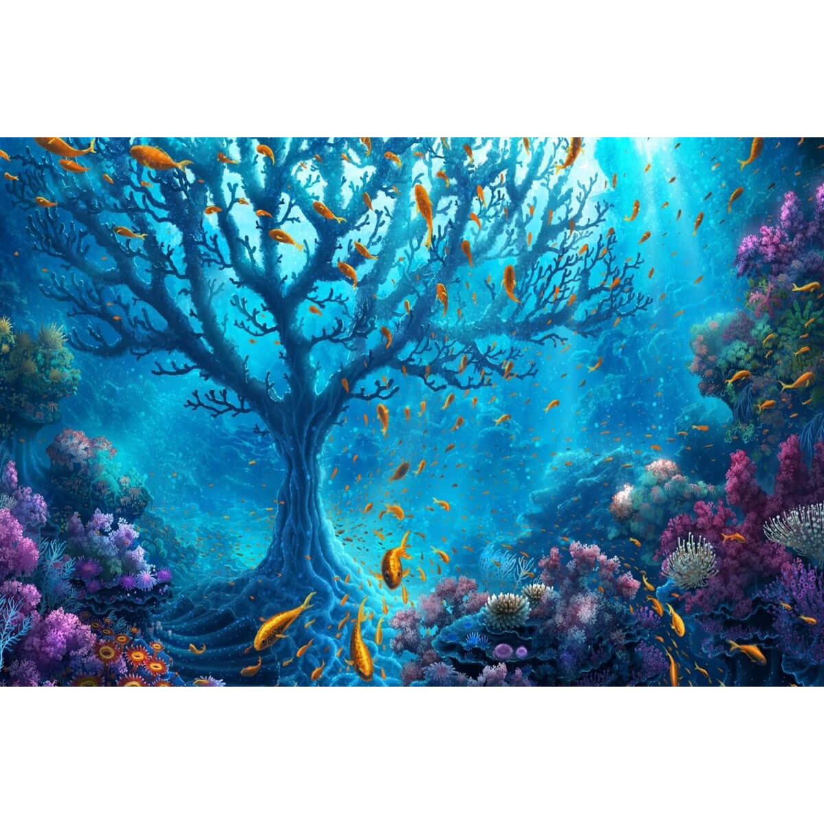 1000-Piece Premium Wooden Jigsaw Puzzle for Adults – Underwater Coral Tree | Artisan Crafted, Whimsical Shapes & Unique Designs, Best Relaxation Gift