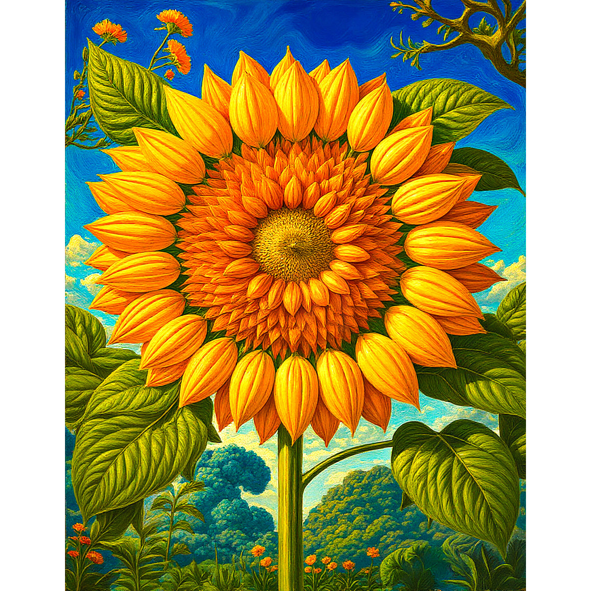 Wooden Jigsaw Puzzle 1000-Piece for Adults – Relaxing Gift Idea & Elegant Home Décor Artwork with Full-Size Poster, Premium Stress Relief Activity - Un je-ne-sais-quoi Tournesol - Artisan Puzzles