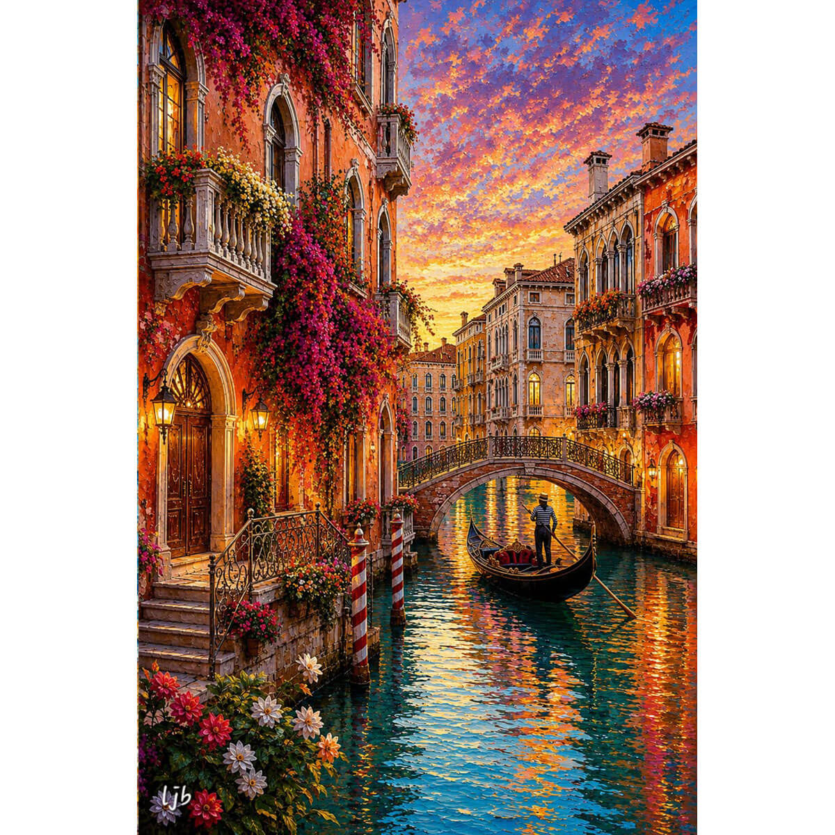 1000-Piece Premium Wooden Jigsaw Puzzle for Adults – Venice Sunset Canal | Artisan Crafted, Whimsical Shapes & Unique Designs, Best Relaxation Gift
