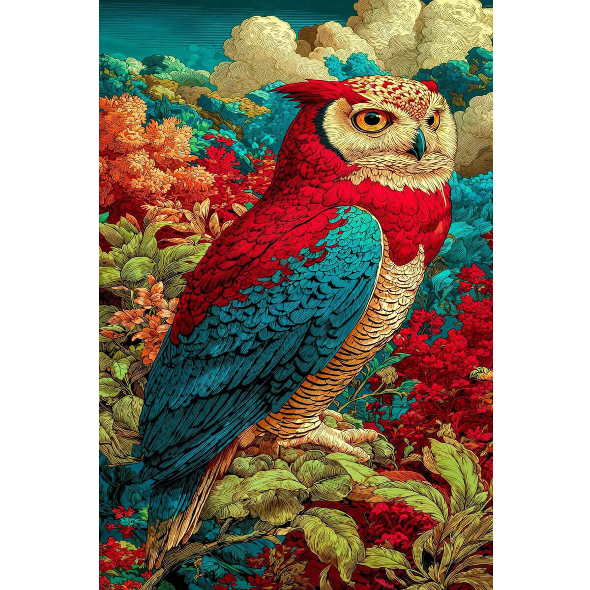 Wooden Jigsaw Puzzle 1000 Piece - Vibrant Owl