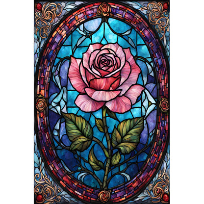 Wooden Jigsaw Puzzle 1000 Piece - Stained Glass Window of a Rose