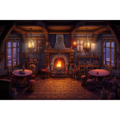 Wooden Jigsaw Puzzle 1000 Piece - Warm Tavern with Fireplace