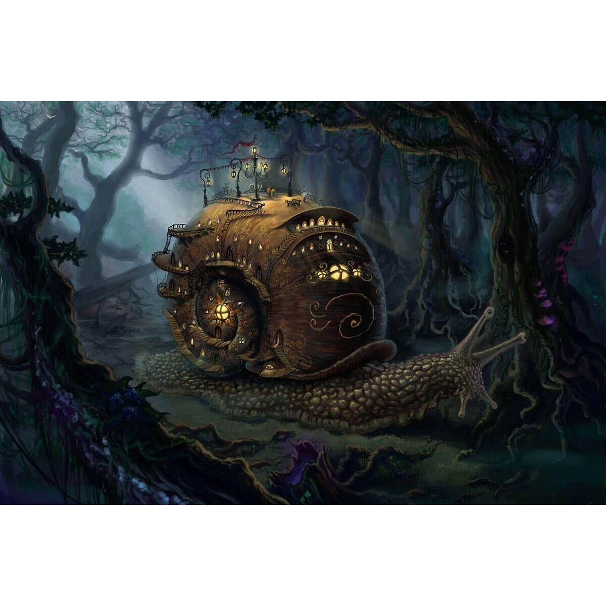 1000-Piece Premium Wooden Jigsaw Puzzle for Adults – Snail House | Artisan Crafted, Whimsical Shapes & Unique Designs, Best Relaxation Gift
